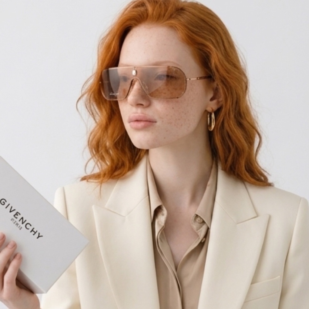 Givenchy Shield Rimless Brown/Bronze Sunglasses
